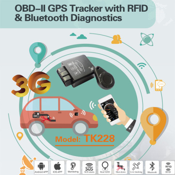 2016 Rastreador novo do carro de OBD2 / OBD GPS com diagnóstico de Bluetooth, alto Anti-Tamper (TK228-EZ)